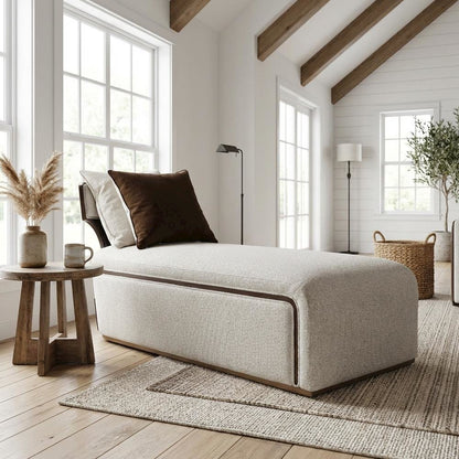 West Kensington Chaise - Buff/Medium Espresso