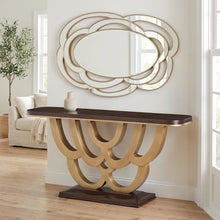 Camellia Field Console Table with Mirror - Warm Pecan