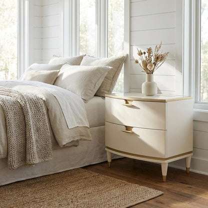 La Terrazza Nightstand, Large - Creamy Pearl