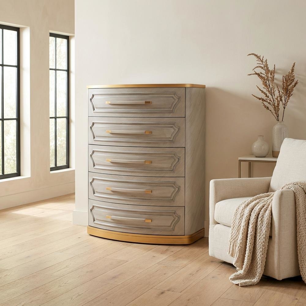 St. Charles 5-Drawer Highboy Chest - Dove Gray