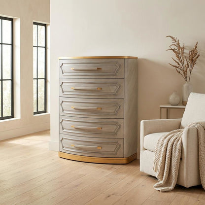 St. Charles 5-Drawer Highboy Chest - Dove Gray