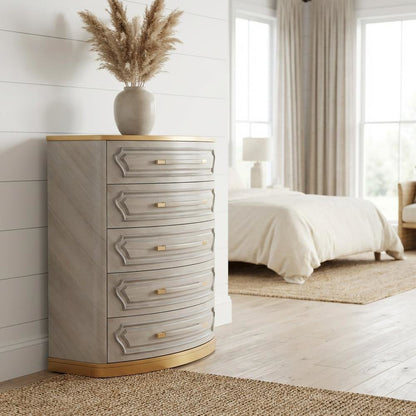 St. Charles 5-Drawer Highboy Chest - Dove Gray