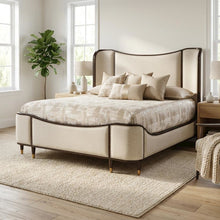 Camellia Field Queen Upholstered Bed - Warm Pecan
