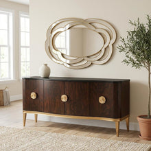 Camellia Field Sideboard with Mirror - Warm Pecan
