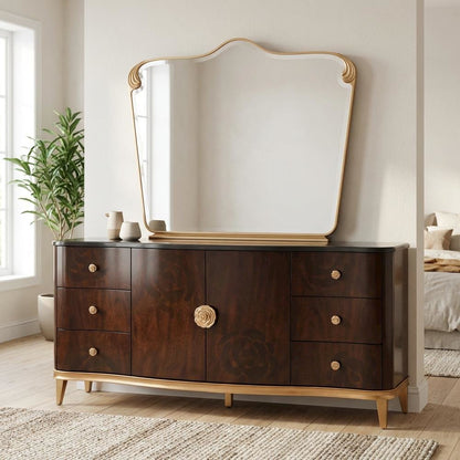 Camellia Field Dresser with Mirror - Warm Pecan