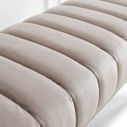 Roxbury Park Tufted Bench - Stainless Steel