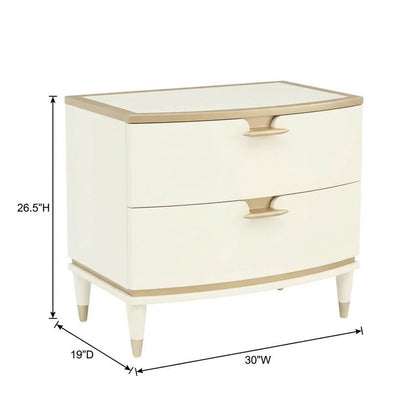 La Terrazza Nightstand, Large - Creamy Pearl