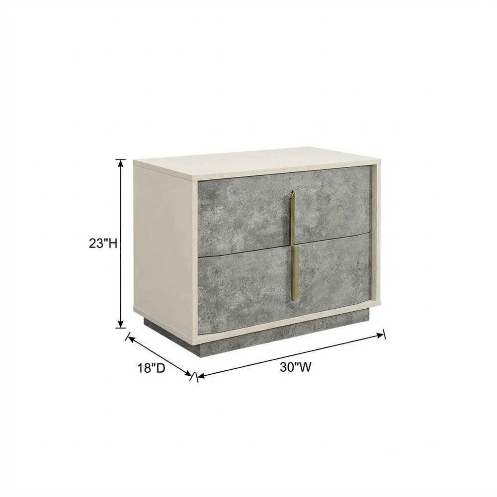 Pavira 2-Drawer Nightstand - Stone
