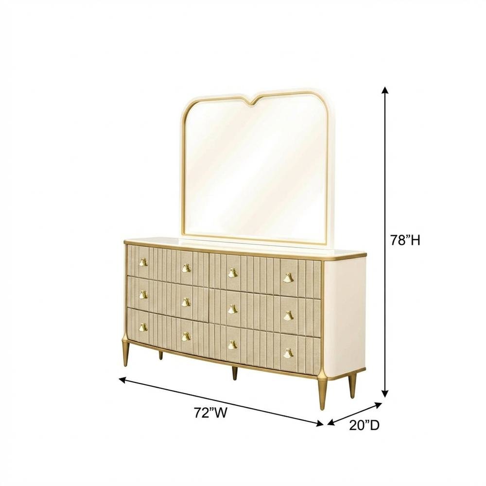 Scotts Square Dresser with Mirror - Light Champagne