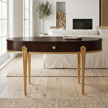 Camellia Field Vanity Desk - Warm Pecan