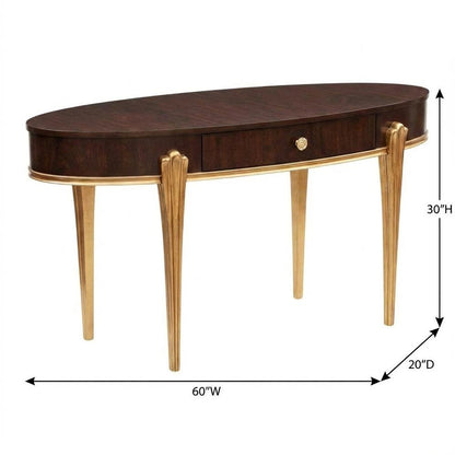 Camellia Field Vanity Desk - Warm Pecan