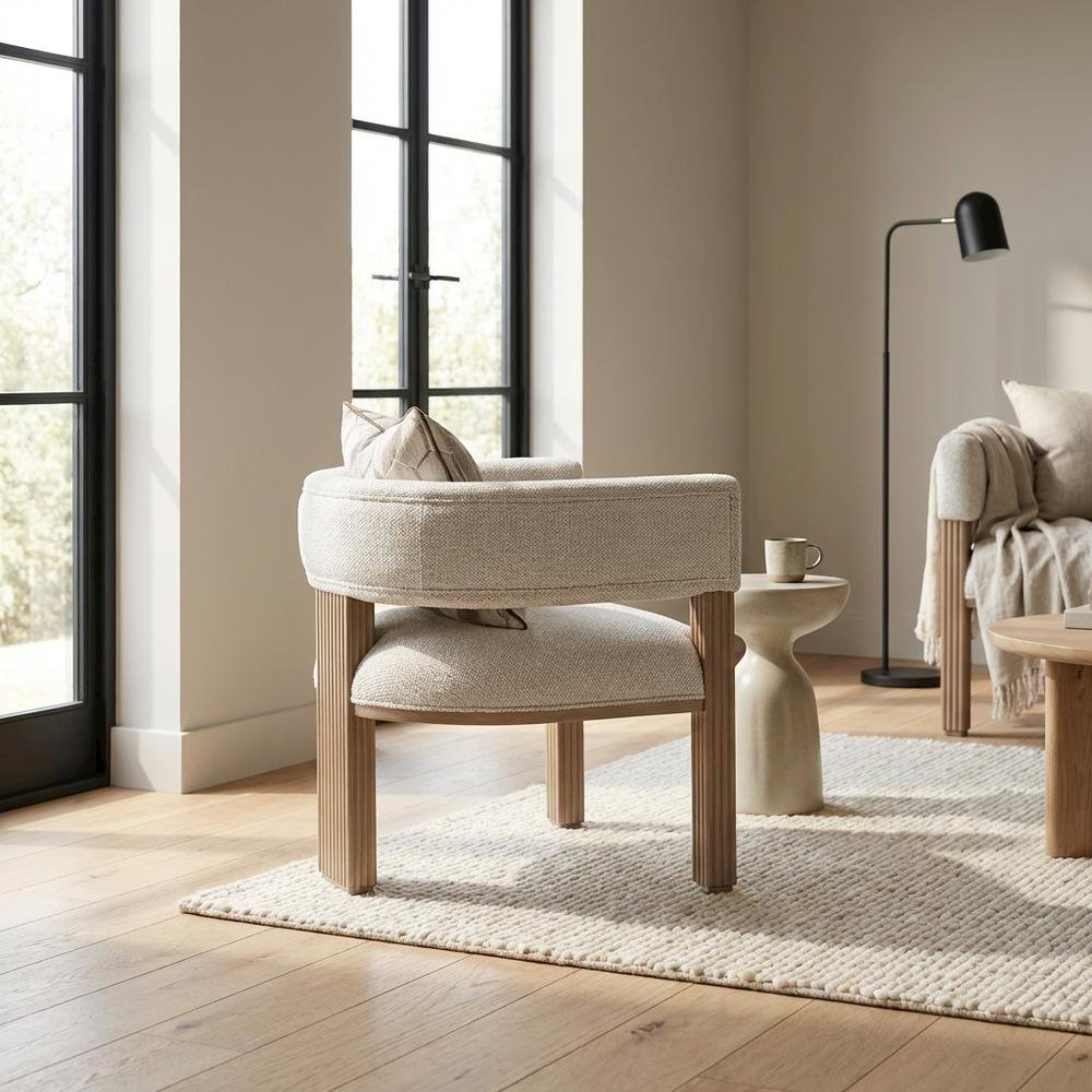 West Kensington Accent Chair - Buff/Seal Salt Caramel