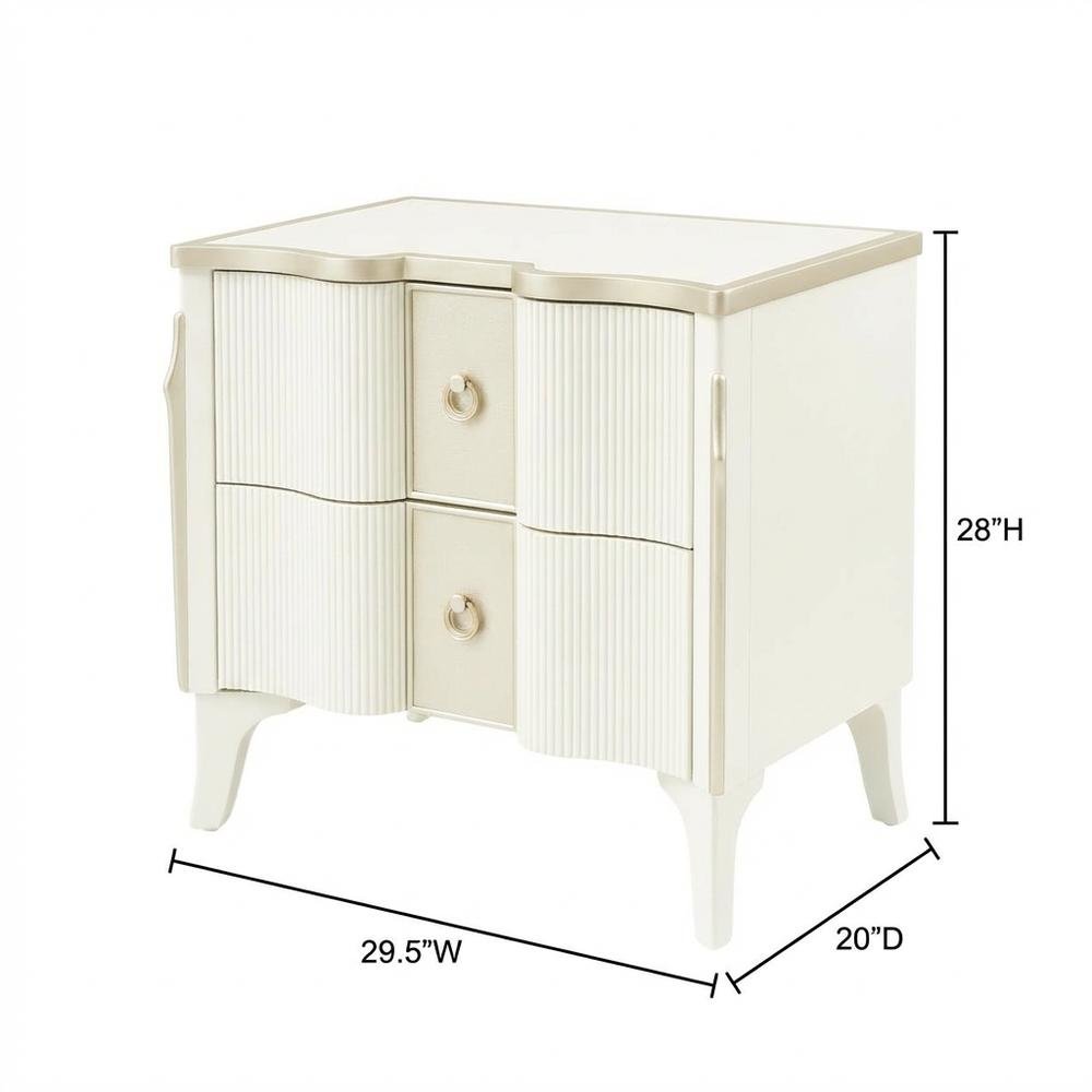 La Marisia Nightstand - Creamy Pearl