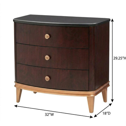 Camellia Field Nightstand - Warm Pecan