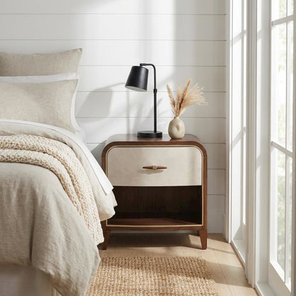 Houston 1-Drawer Nightstand - Walnut