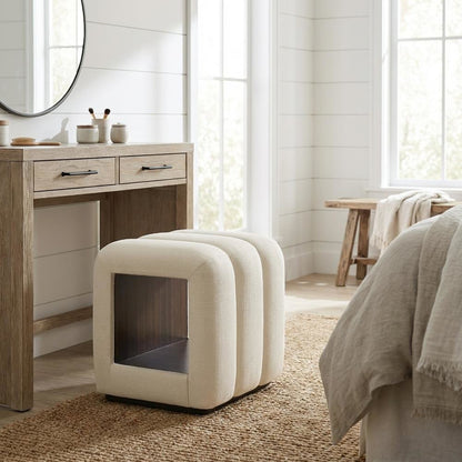 Belmont Place Vanity Bench - Cream/Espresso