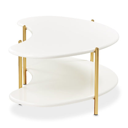 Sassani Cocktail Table - Pearl White/Gold