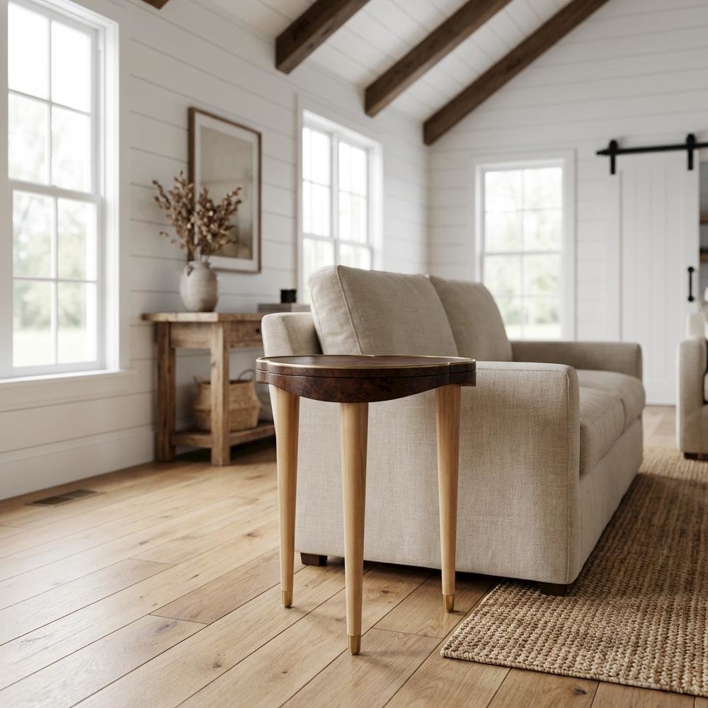 Camellia Field Chairside Table - Warm Pecan