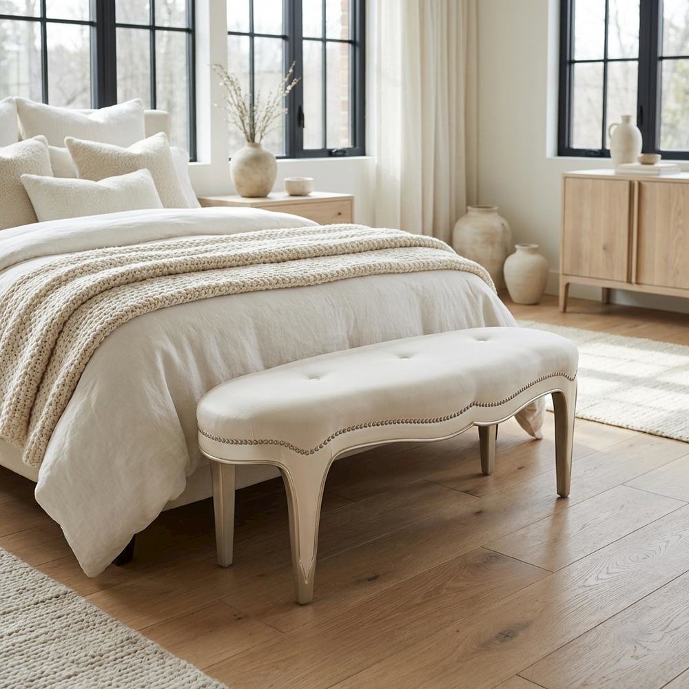 London Place Bed Bench - Creamy Pearl