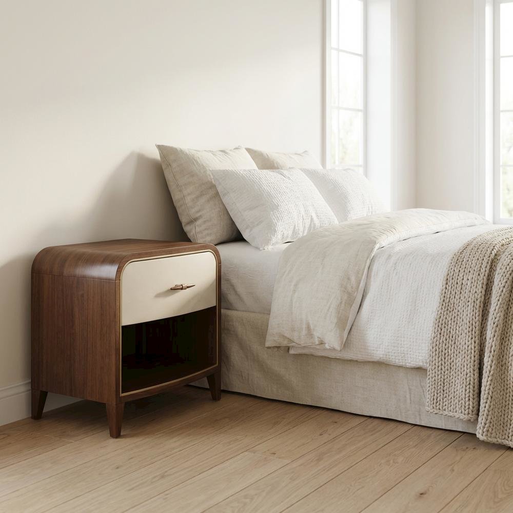 Houston 1-Drawer Nightstand - Walnut
