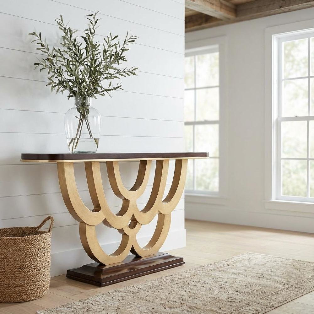 Camellia Field Console Table - Warm Pecan