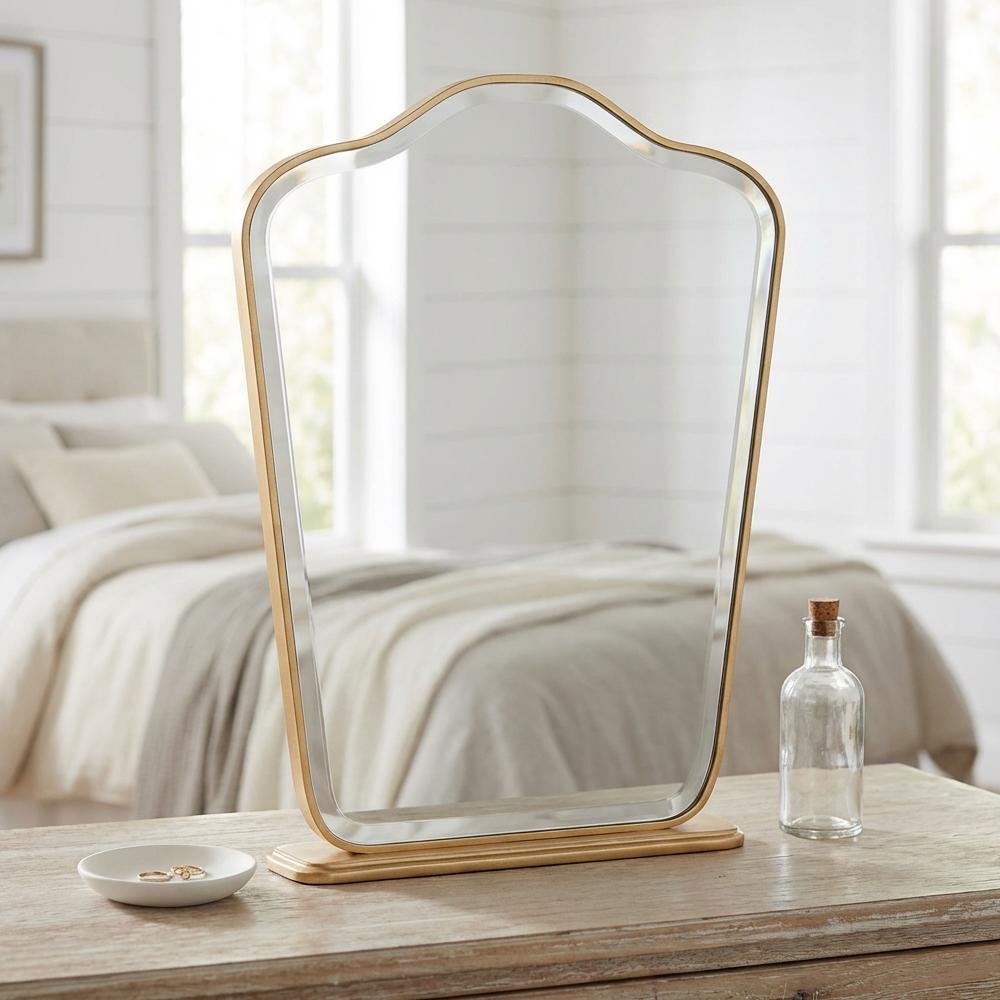 Camellia Field Vanity Mirror - Antique Gold