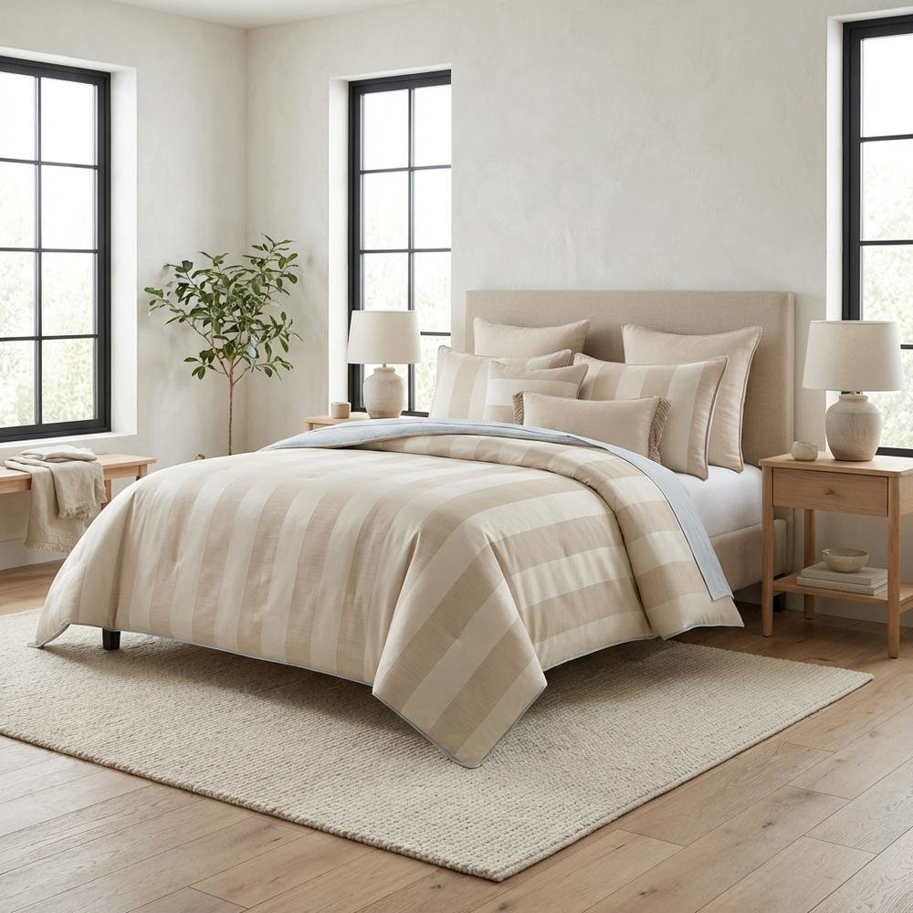 Amalfi 10-Piece King Comforter Set - Sand