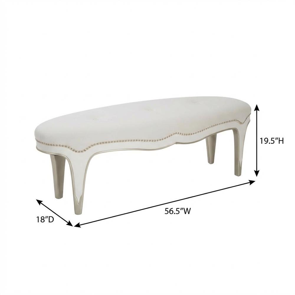 London Place Bed Bench - Creamy Pearl