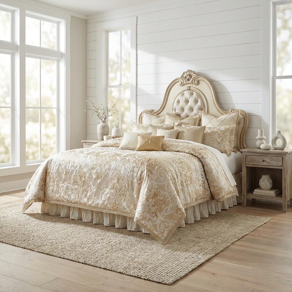 Luxembourg 13-Piece King Comforter Set - Crème