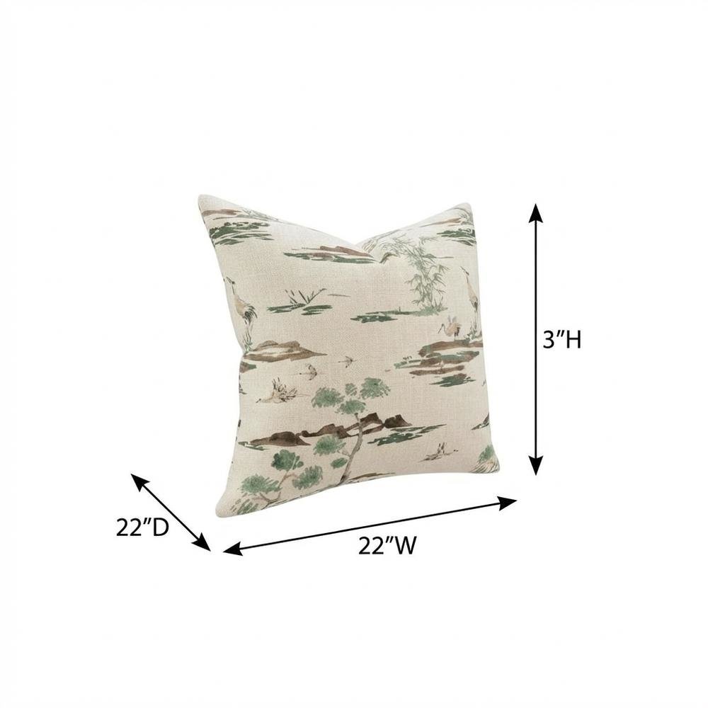 Eden Akari 22" Square Pillow, Set of 2 - Basil Green