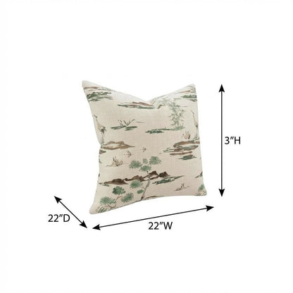 Eden Akari 22" Square Pillow, Set of 2 - Basil Green