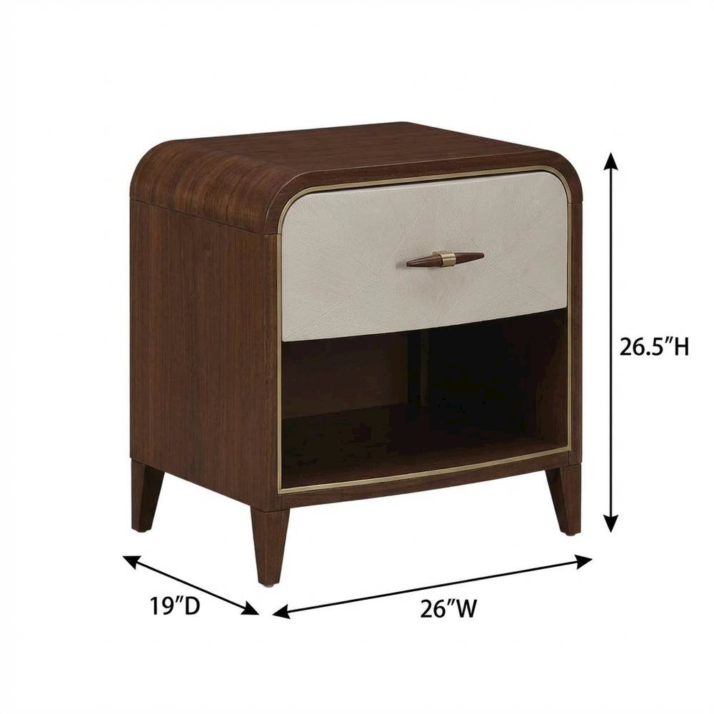 Houston 1-Drawer Nightstand - Walnut