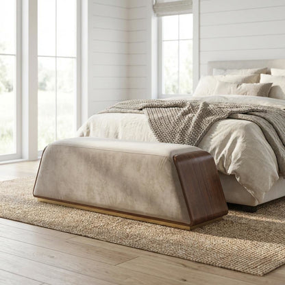 Houston Accent Bench - Porcini/Walnut