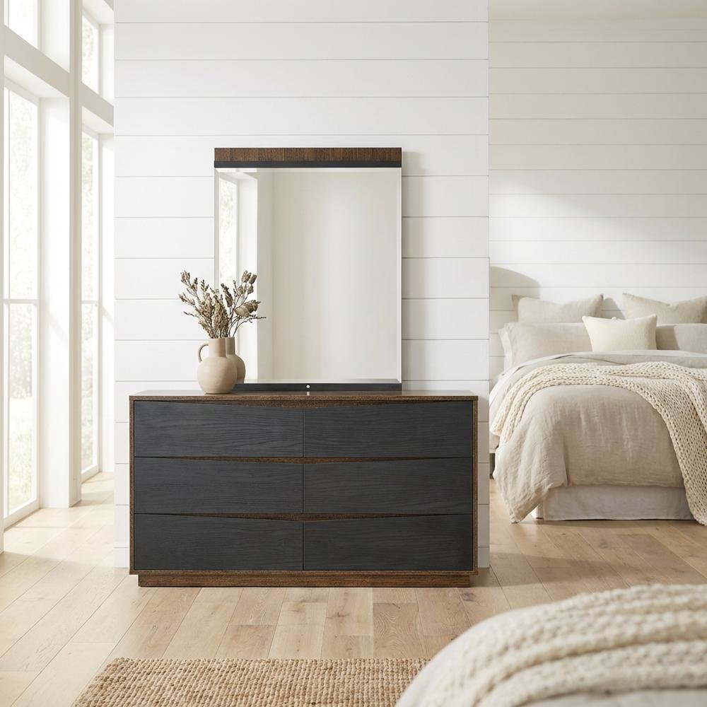 Kayner Dresser with Mirror - Charcoal