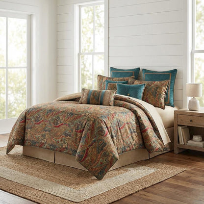 Seville 9-Piece Queen Comforter Set - Honey