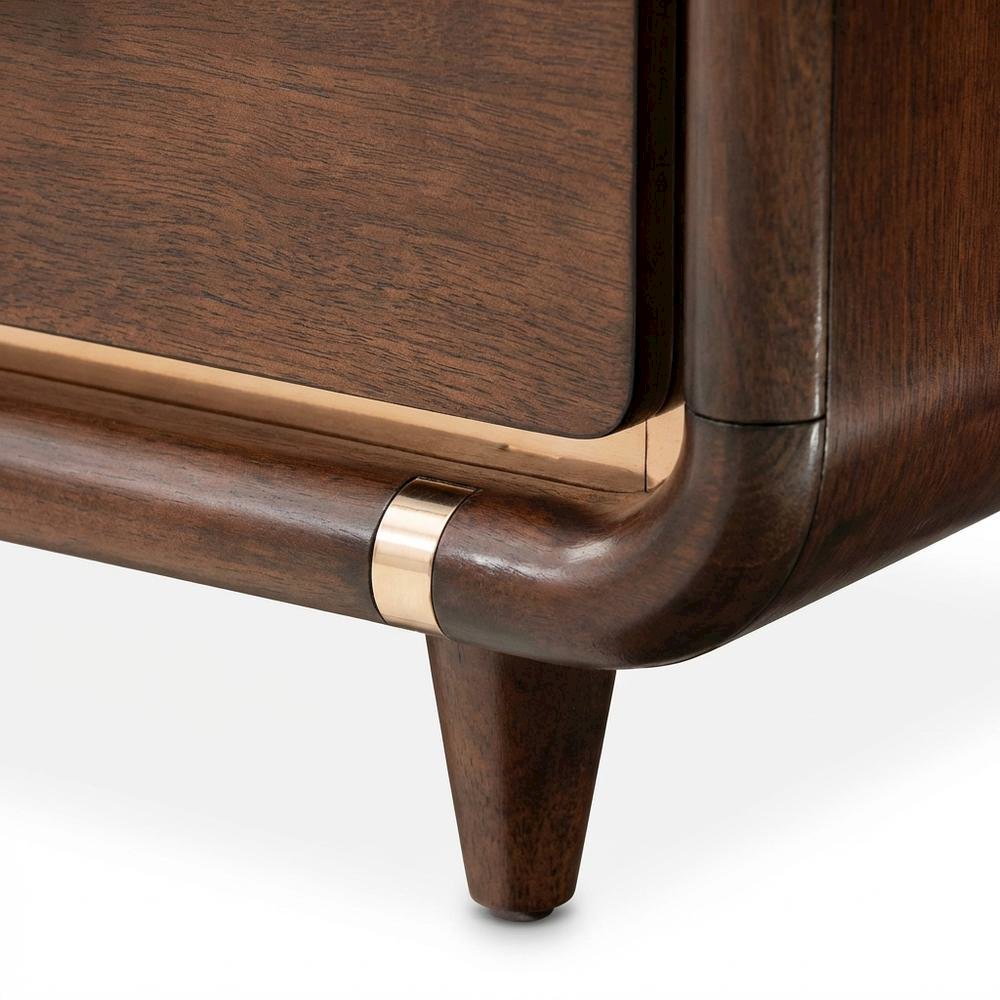 Nightstand with Wooden Poplar Construction for Bedroom Storage