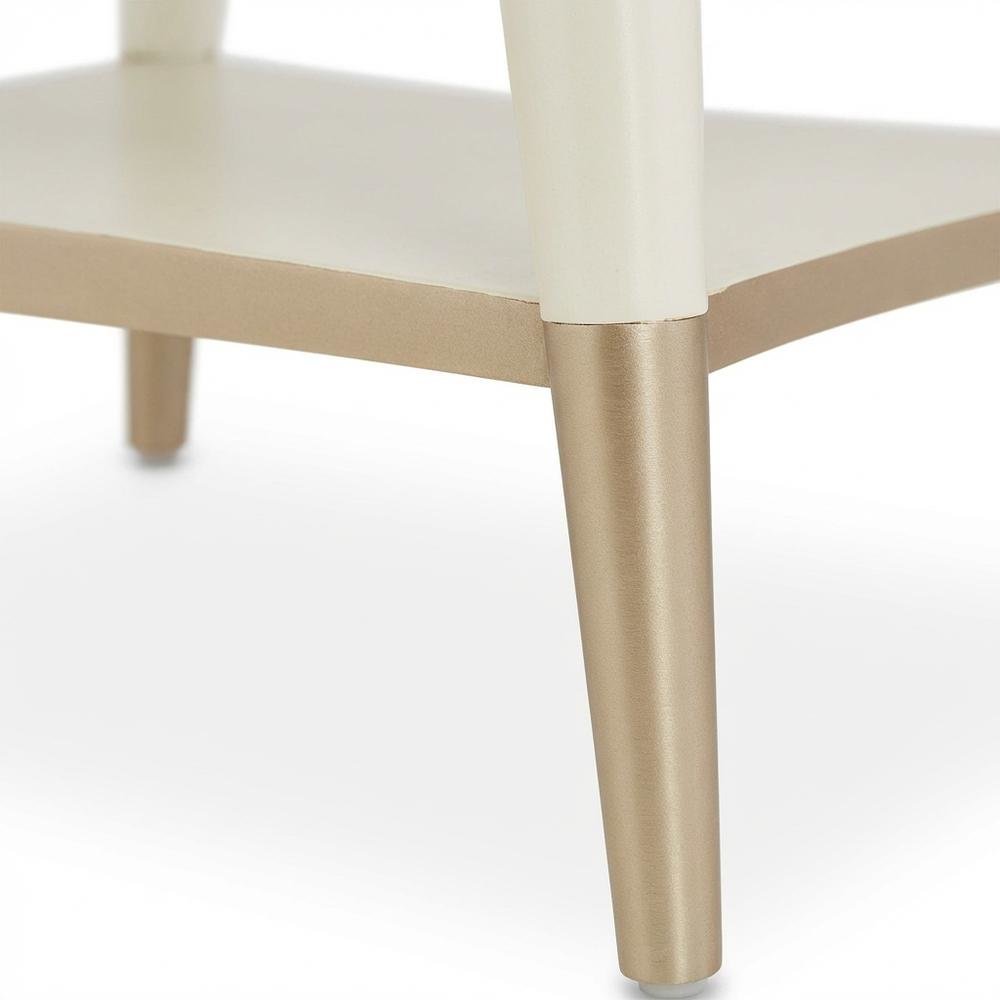 Champagne 1-Drawer Nightstand with Acrylic Finish and Modern Design