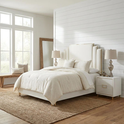 Harlow 4-Piece Queen Comforter Set - Ivory