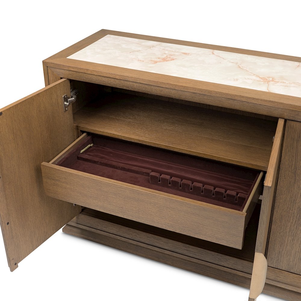 Portrait Sideboard with LED Lights - Sienna Brown