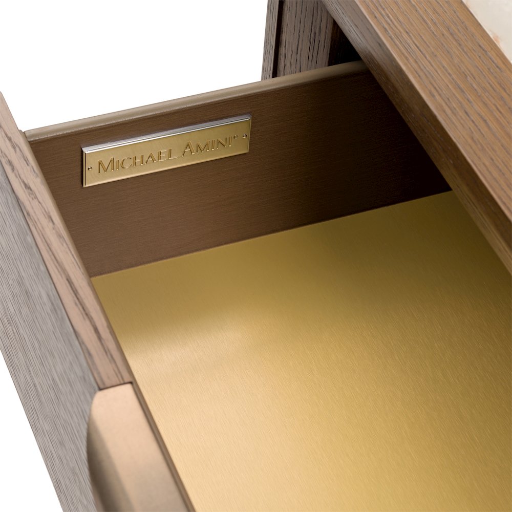Portrait 2-Drawer Nightstand with LED Lights - Sienna Brown