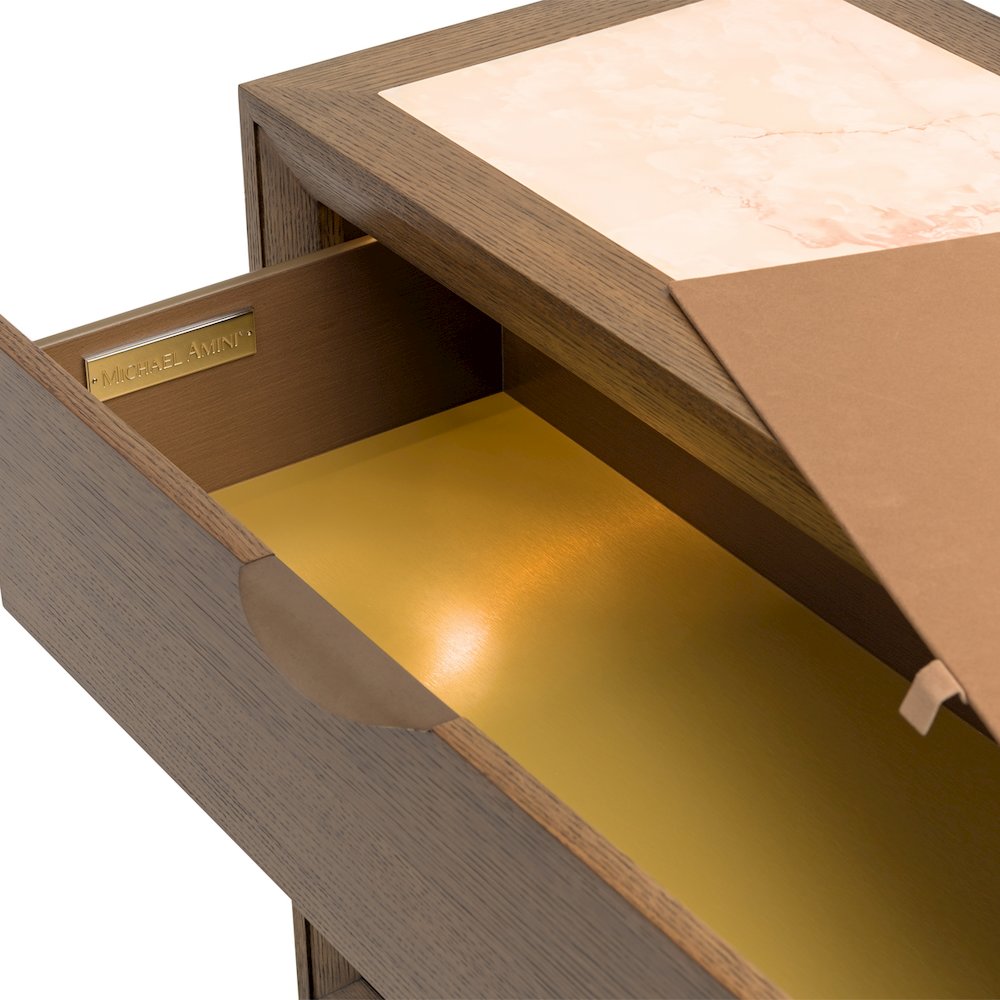 Portrait Dresser with LED Lights - Sienna Brown