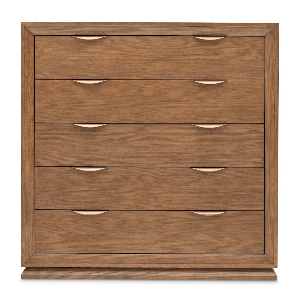 Portrait 5-Drawer Chest with LED Lights - Sienna Brown