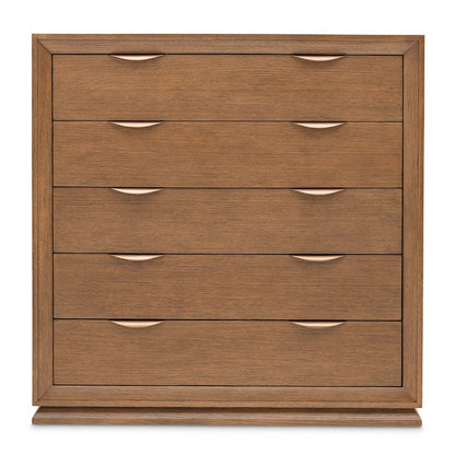 Portrait 5-Drawer Chest with LED Lights - Sienna Brown