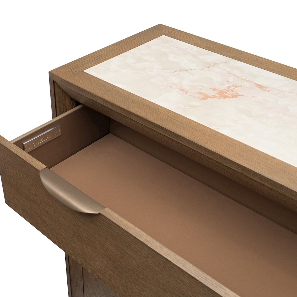Portrait 5-Drawer Chest with LED Lights - Sienna Brown