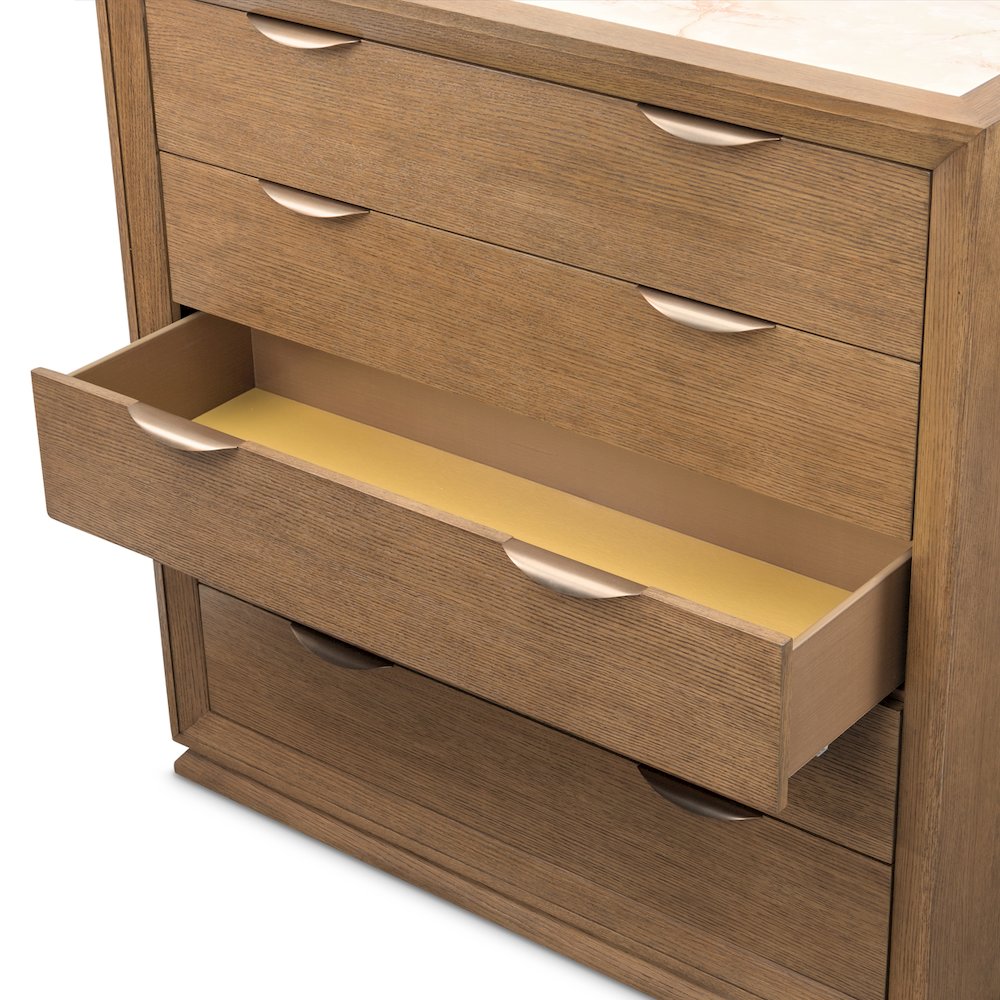 Portrait 5-Drawer Chest with LED Lights - Sienna Brown