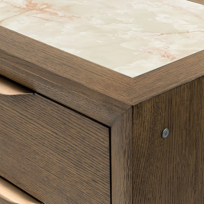 Portrait 5-Drawer Chest with LED Lights - Sienna Brown