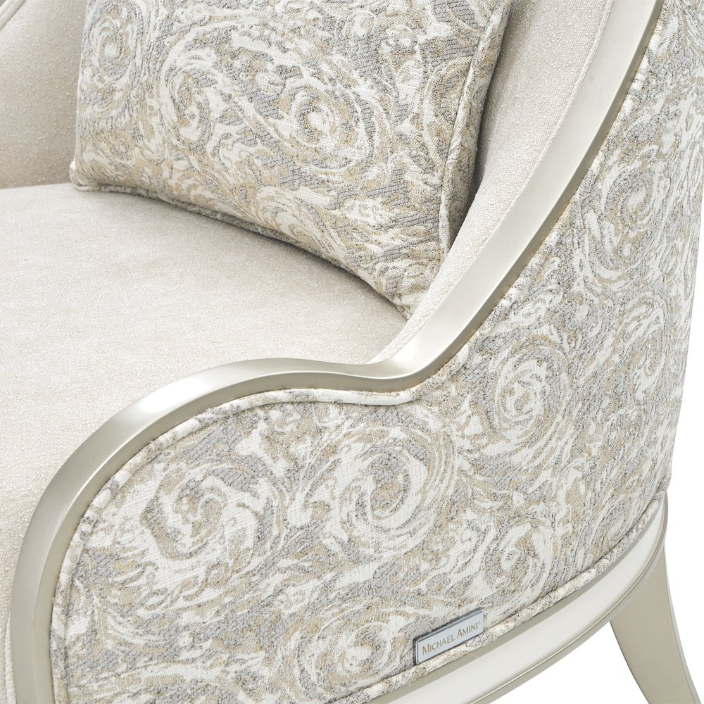La Marisia Chenille Accent Chair - Tranquil/Light Champagne