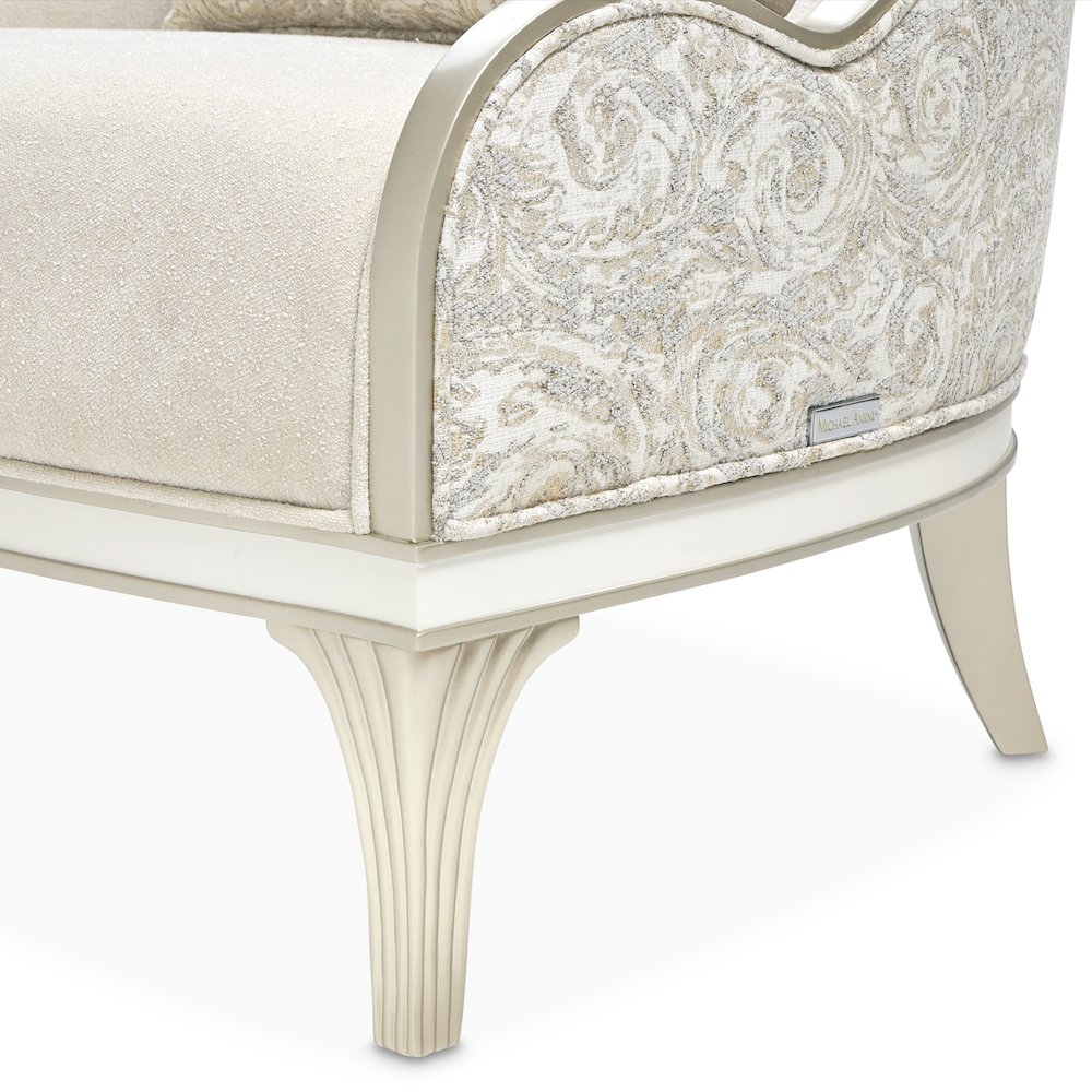 La Marisia Chenille Accent Chair - Tranquil/Light Champagne