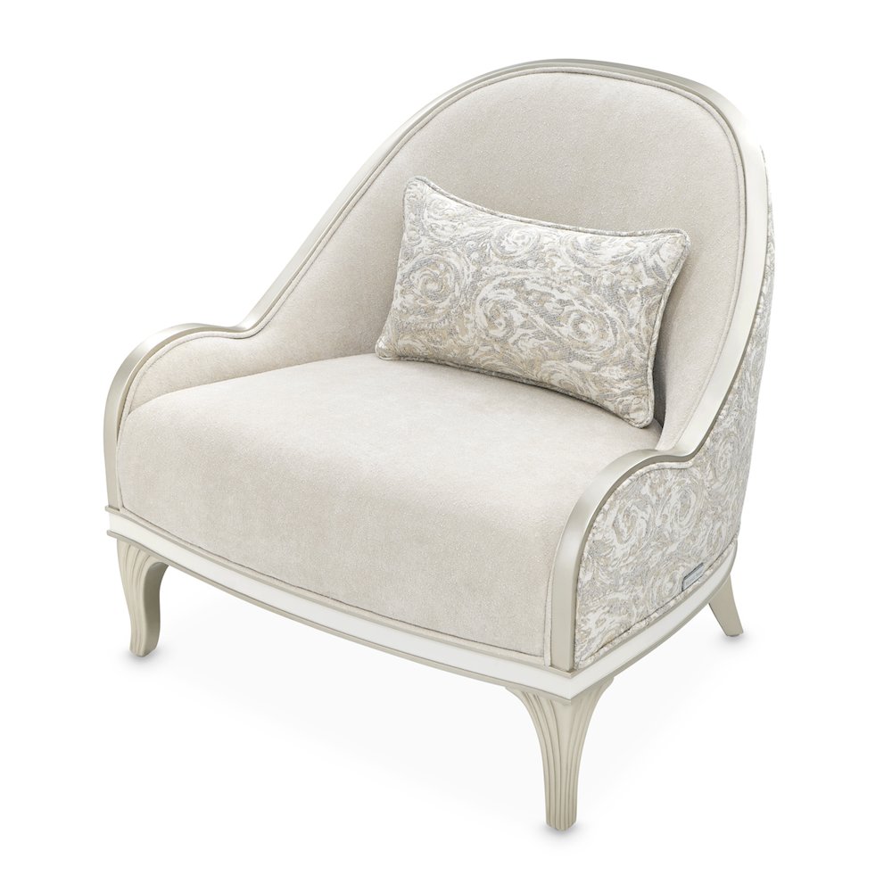 La Marisia Chenille Accent Chair - Tranquil/Light Champagne