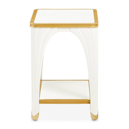La Terrazza End Table - Creamy Pearl